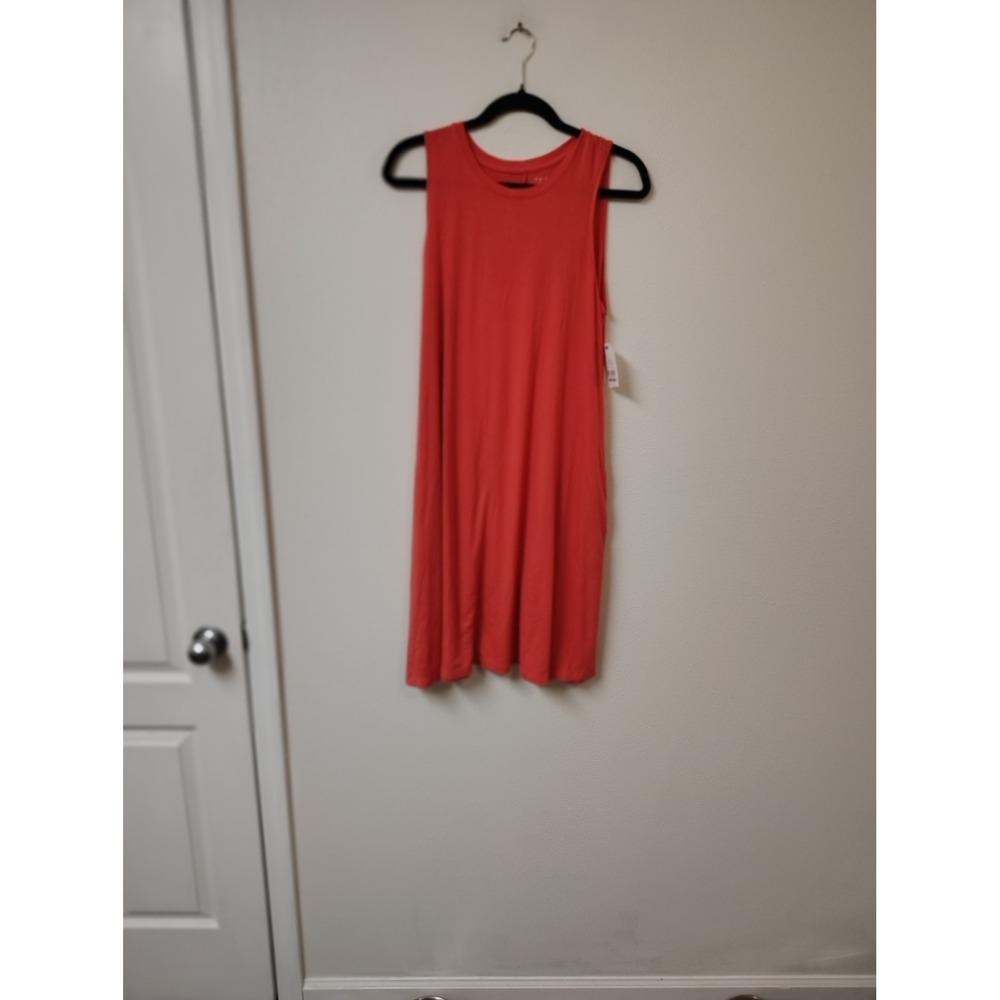 Time and Tru Womens Sleeveless Knit Dress Orange Large 12-14 TT22100009298